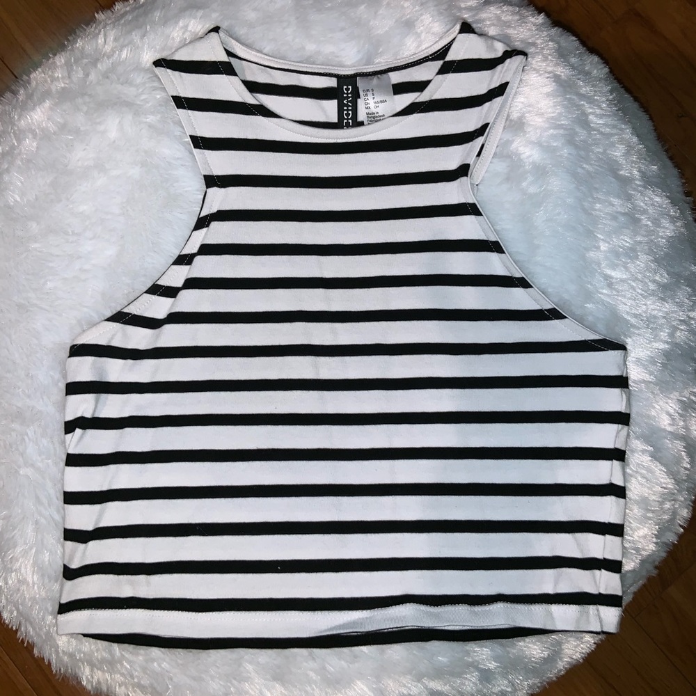 H&M Striped Halter Crop Top